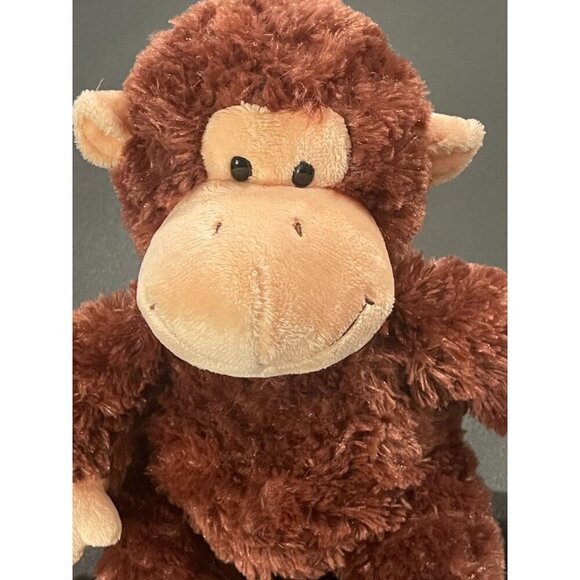 Aurora Brown Plush Monkey Chimp Sitting Stuffed Animal Toy 10 inches - Picture 8 of 9